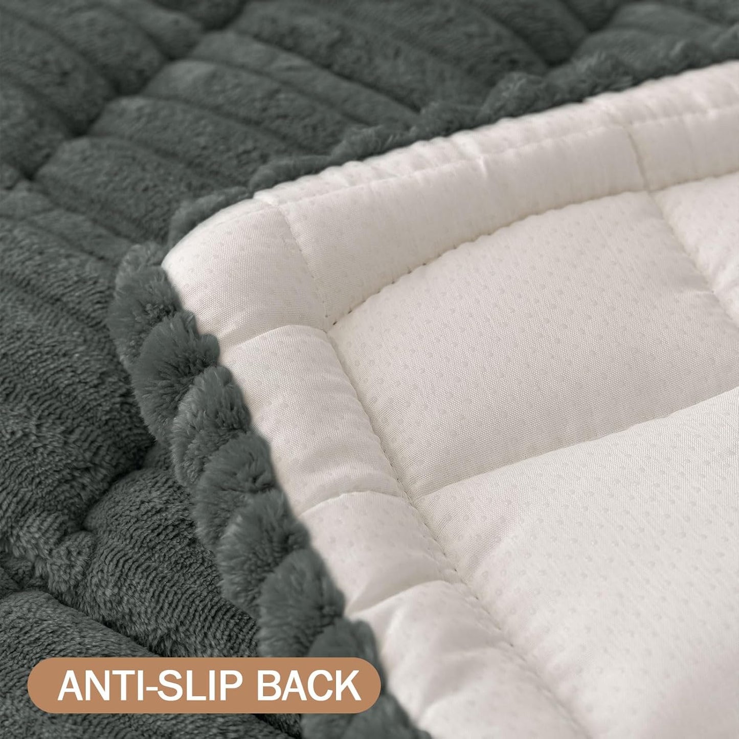 Smiry Couch Cover for Dogs, Non Slip Washable Sofa Protector for Pets, Soft Furniture Cover for Pet, Stylish Sofa Covers, Cozy Protect Against Fur, Dirt & Everyday Messes (Dark Grey, 27.6" x 59")