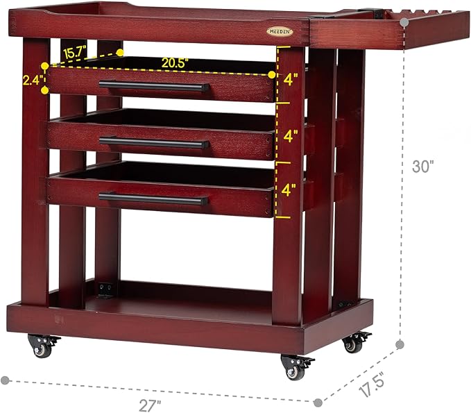 MEEDEN Art Supply Storage Cart, 5 Tier Solid Beech Wood Utility Rolling Cart - Image 2