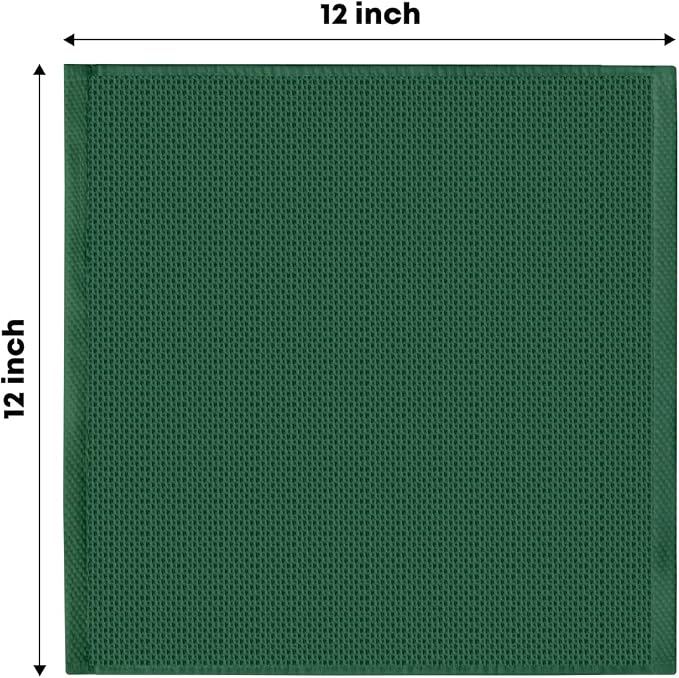 Artoid Mode 100% Cotton Dark Green Waffle Weave Kitchen Dish Cloths, 12x12 Inch - Image 6