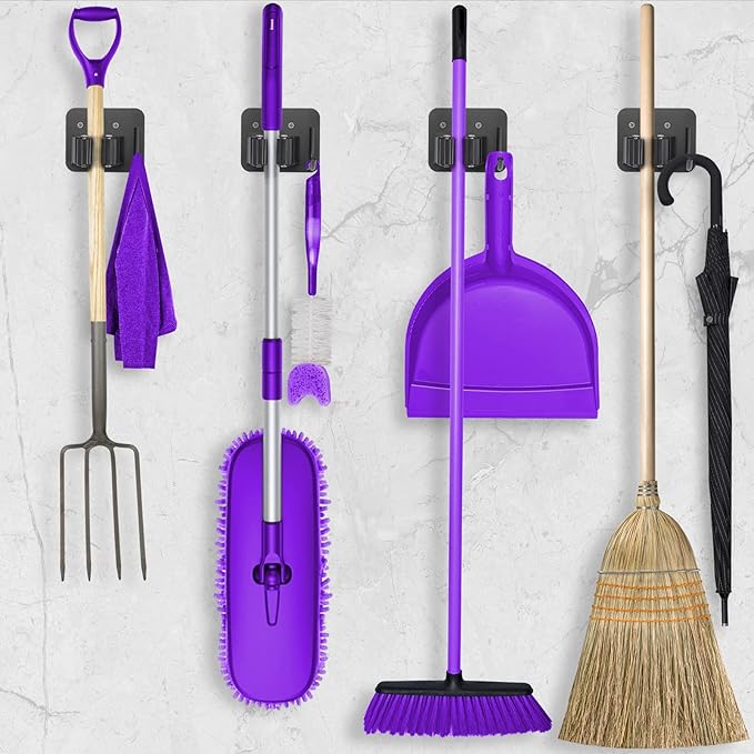 Stainless Steel Broom Holder, Heavy Duty, Rust Resistant, 4 Gripper Positions - Image 5