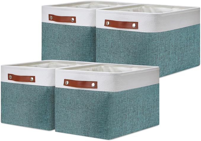 DULLEMELO Storage Baskets for Shelves, Fabric Collapsible Rectangular Storage by DULLEMELO
