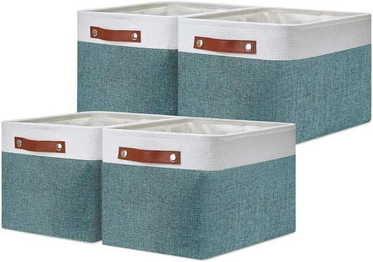 DULLEMELO Storage Baskets for Shelves, Fabric Collapsible Rectangular Storage by DULLEMELO