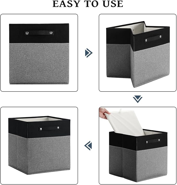 13 x 13 Inch Fine Linen Storage Bins - Image 4