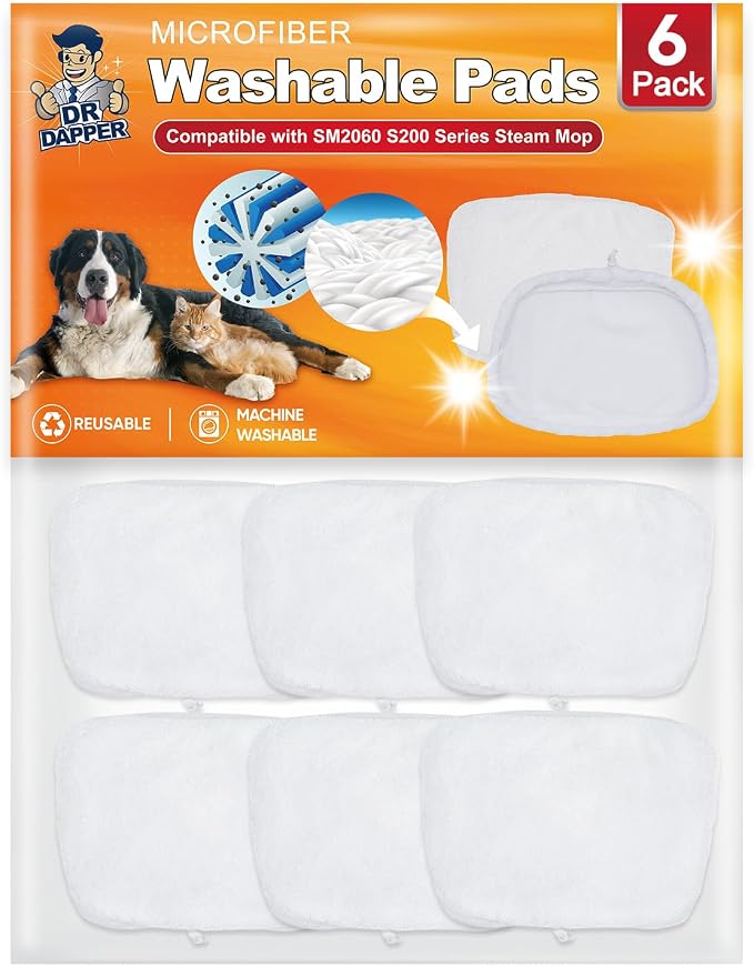 DR DAPPER 6 Pack SMP01 Steam Mop Pads Compatible by DRDAPPER