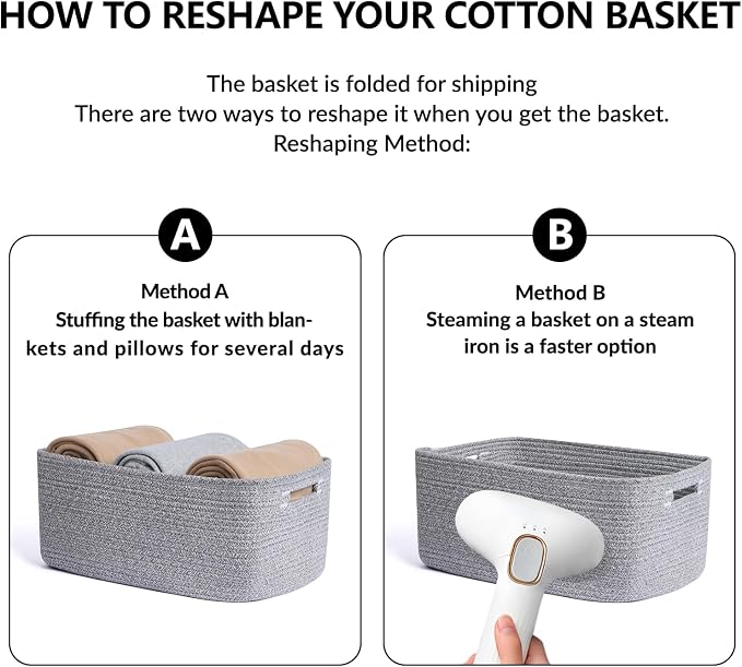 Large Storage Baskets for Shelves, Closet Organizers Bins for Clothes Blanket - Image 7