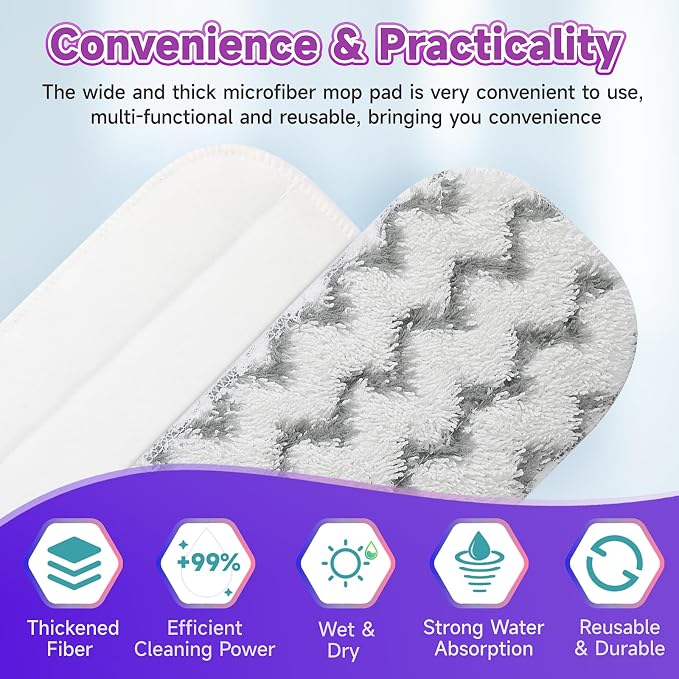 8 Pack Reusable Mop Replacement Pads Compatible - Image 3