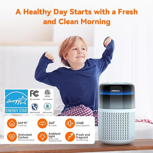 AIRROMI Air Purifier for Bedroom Home, HEPA Filter, Covers Upto 549 Ft² - Image 2
