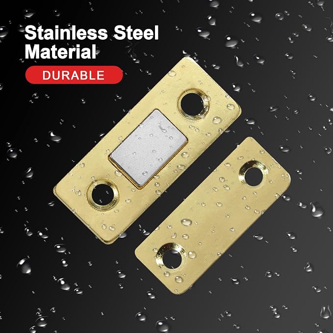 Cabinet Magnetic Catch, 10 Pack Gold Ultra Thin Magnetic Cabinet Door Catch - Image 5