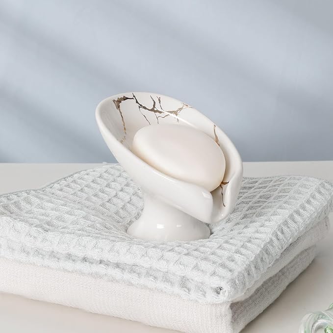 Soap Dish Set, Self Draining Bar Soap Holder - Image 8