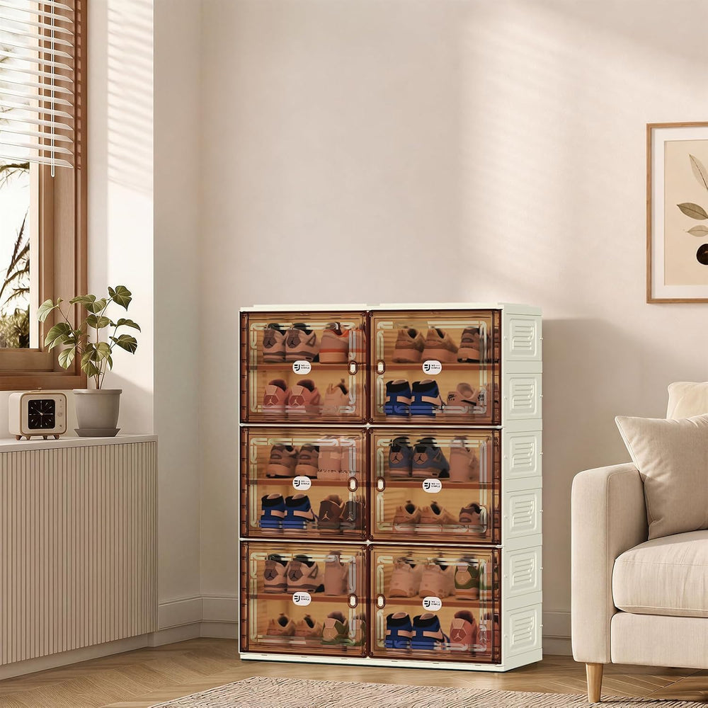 White Shoe Rack Organizer for 24 Pairs of Folding Design