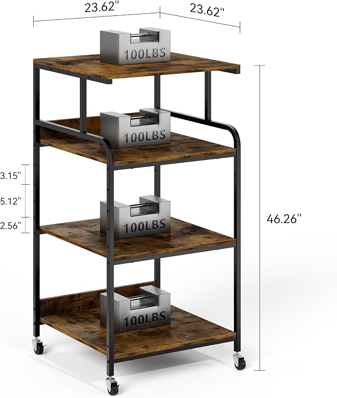Warmiehomy 4 Tier 24" x 24" Printer Stand - Image 2