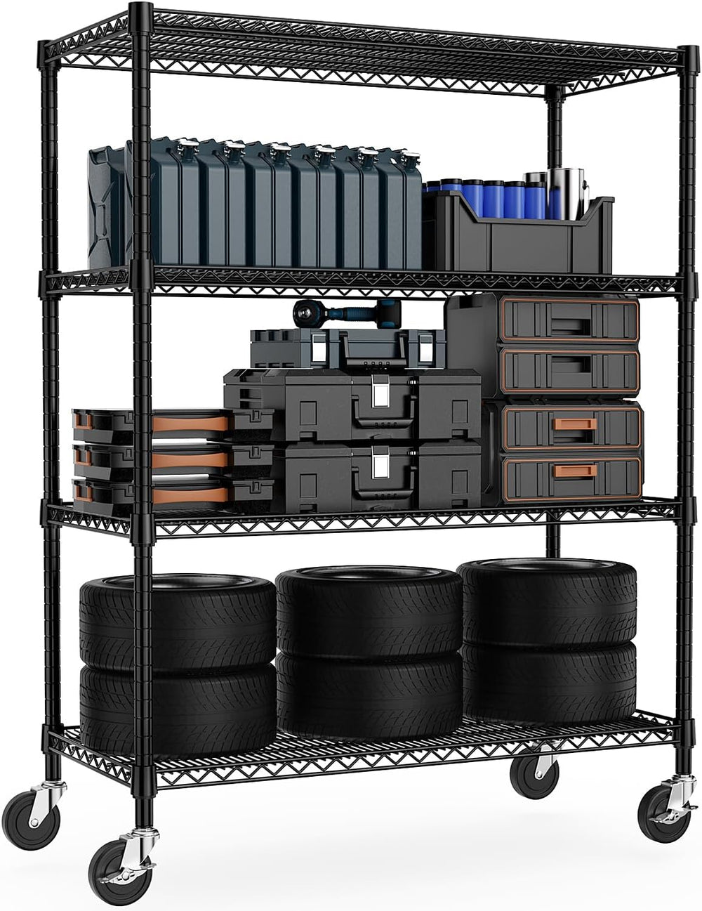 Industrial Metal 4 Tier Shelving