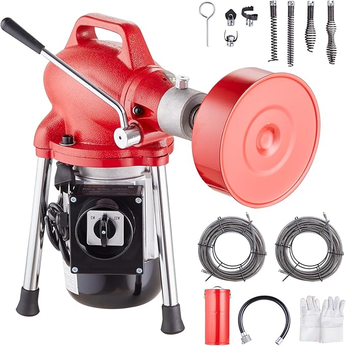 VEVOR Drain Cleaner Machine 120FT x 5/8 Inch, 370W Electric Sewer Snake Auger - Image 9