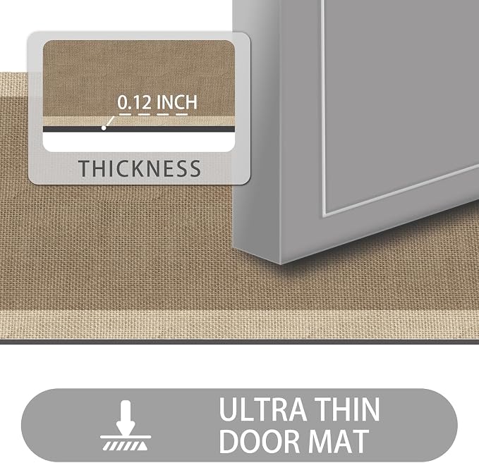 Ultra Thin Door Mat Indoor Entrance, 1/10 in Thin Door Mats - Image 2