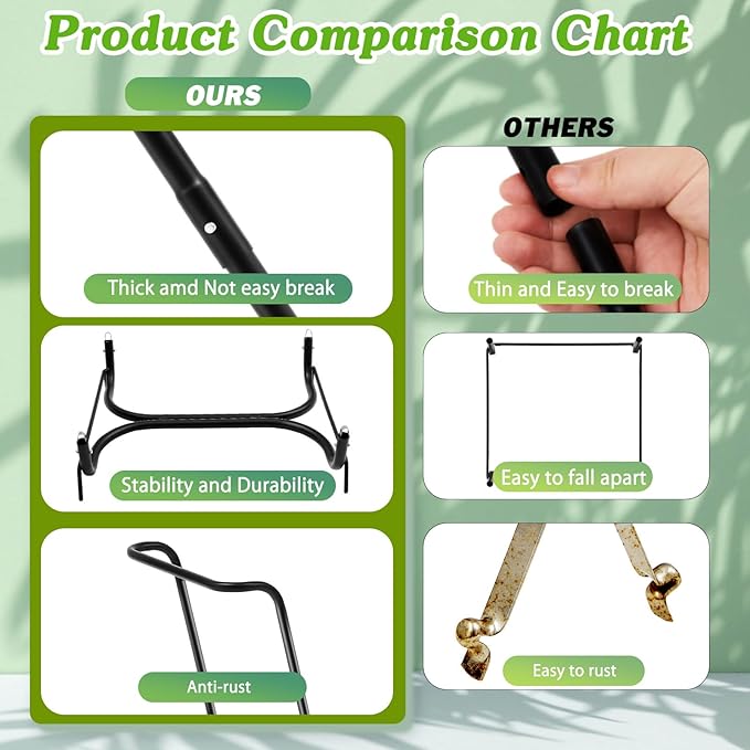 Gisafai 3 Pieces Metal Leaf Bag Holder Stand Portable Trash Bag Holder Frame - Image 6