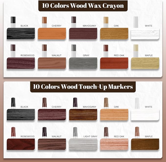 20 Colors Wood Filler Sticks Furniture Markers Touch up, Fill Putty Stick - Image 2