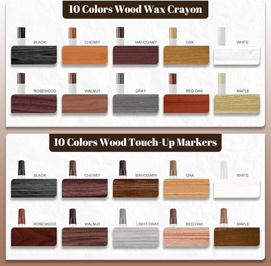20 Colors Wood Filler Sticks Furniture Markers Touch up, Fill Putty Stick - Image 2