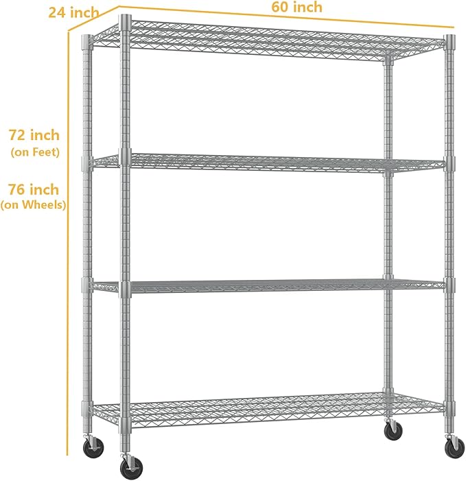 Himimi Storage Shelves 60"W Wire Shelving - Image 3