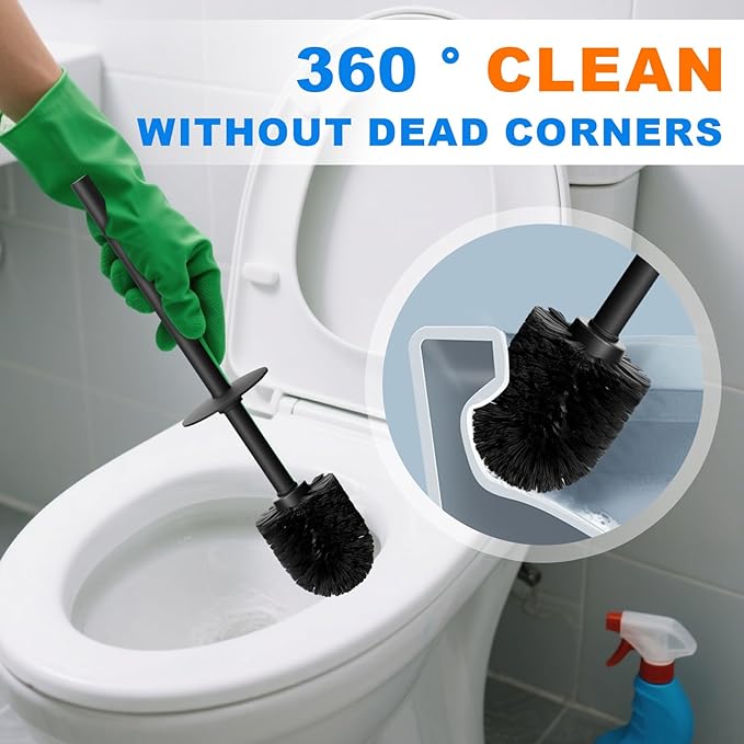 304 Stainless Steel Toilet Bowl Brush and Holder Set, Circular Floor Toilet - Image 5
