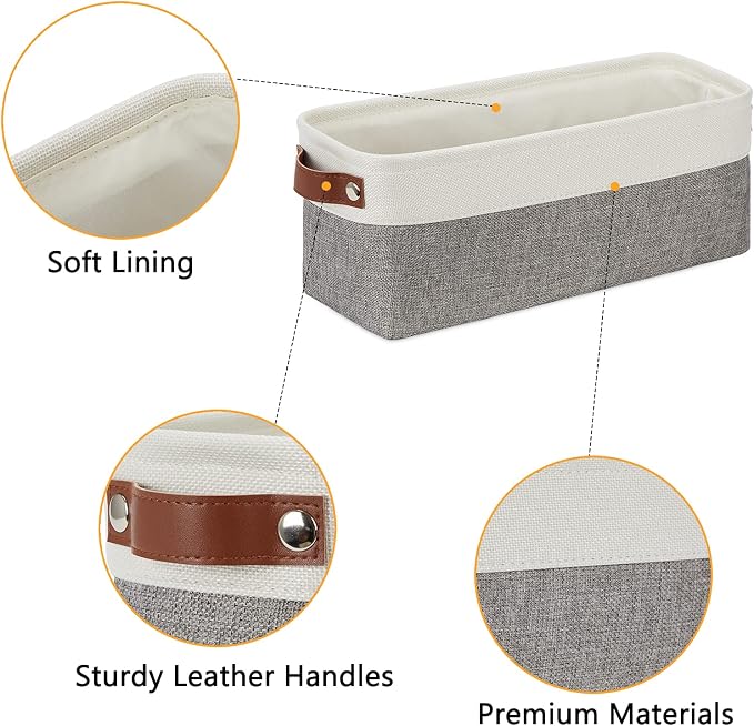 DULLEMELO Small Storage Baskets 15"x6"x5.5", Fabric Storage Bins - Image 4