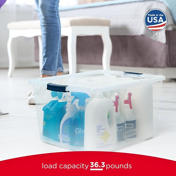 Rubbermaid Cleverstore 74 Qt Clear Storage Bins - Image 5