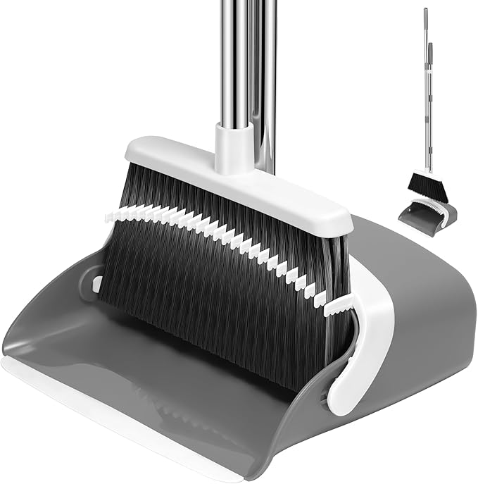 NACENA Broom and Dustpan Set, 52-in Long Adjustable Handle Broom Dustpan Combo by NACENA
