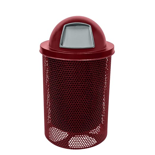 COATEDOUTDOORFURNITURE RDT-P-BUR Heavy Duty Round Trash Receptacle by CoatedOutdoorFurniture