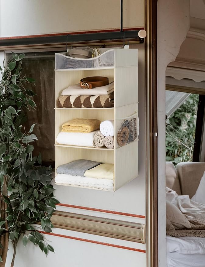 StorageWorks Hanging Closet Organizer, 3-Shelf Hanging Closet Shelves - Image 8
