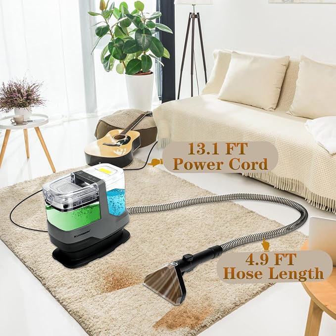 Portable Carpet and Upholstery Cleaner Machine, Deep Cleaning Carpet Shampooer - Image 4