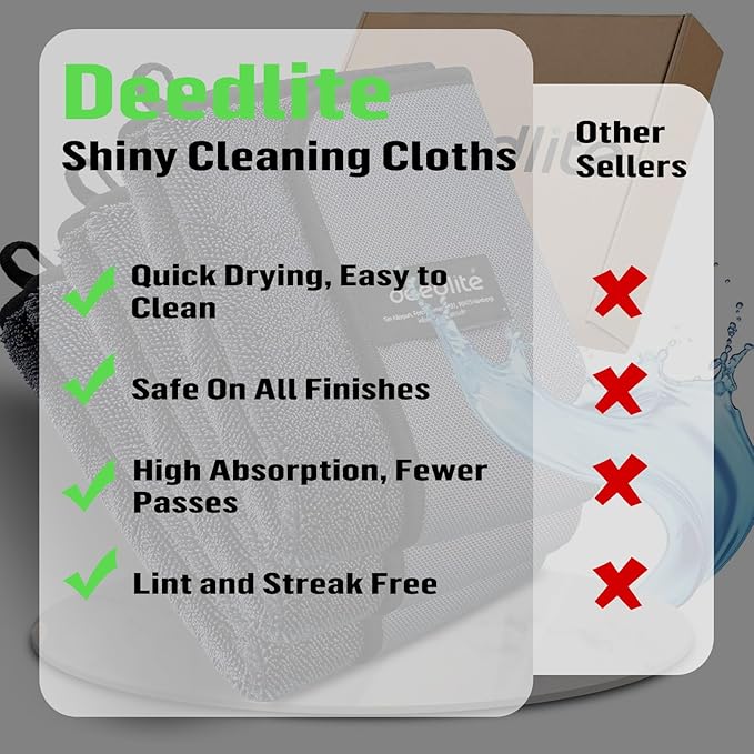 Shiny Bath Wipes Shower Cleaning Cloths, Premium Car Drying Towel | Ultra - Image 6