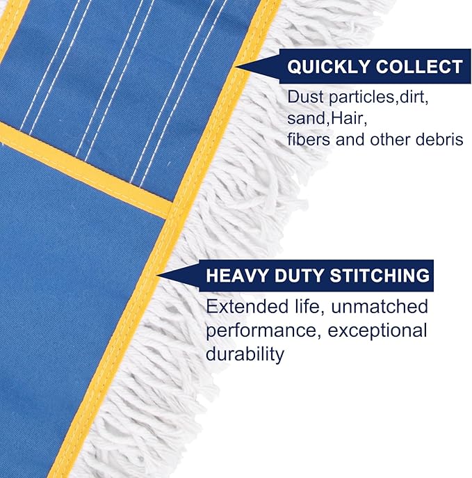 KeFanta 24" Commercial Dust Mop Replacement Heads, Reusable Industrial Dust Mop - Image 4