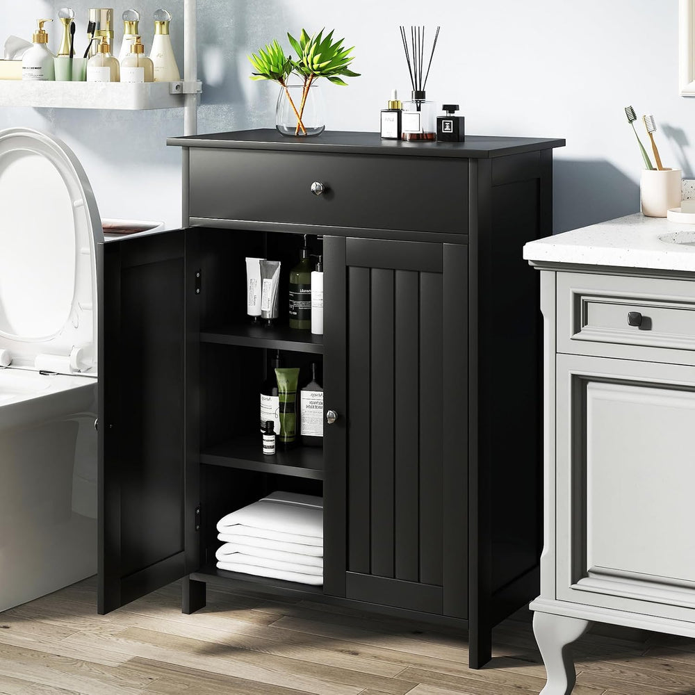 COSTWAY Bathroom Floor Storage Cabinet, Freestanding Storage Unit