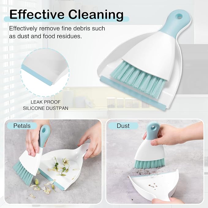 NACENA Mini Dustpan and Brush Set, Small Broom and Dustpan Set Dust Pan and - Image 4