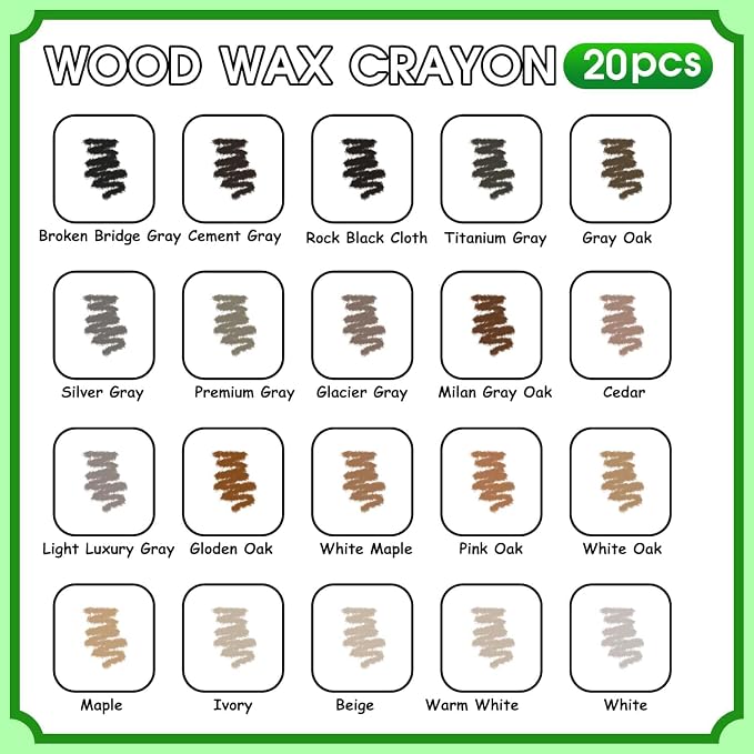 Furniture Markers Touch Up, 20 Colors Wood Filler Sticks, Wood Wax Crayons - Image 2