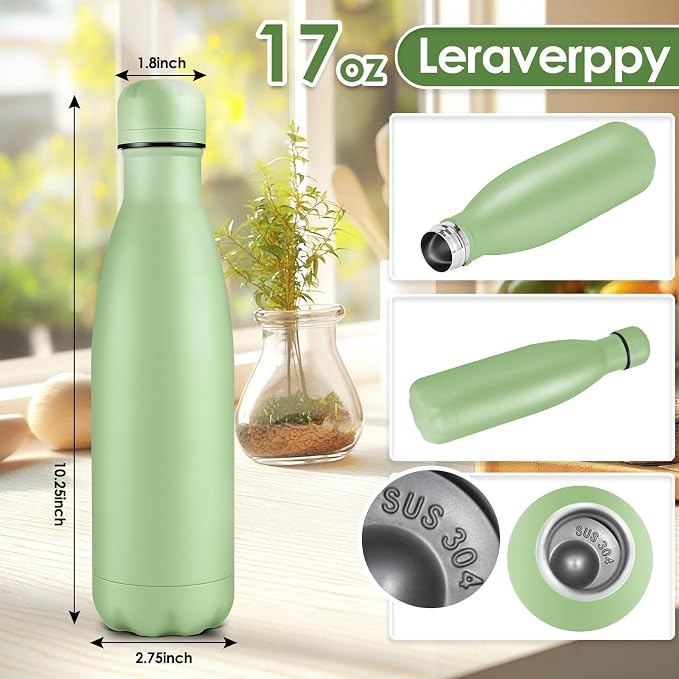 17oz Cola-Bottle Shaped Stainless Steel Leak-proof Water Bottle, Double Wall - Image 2