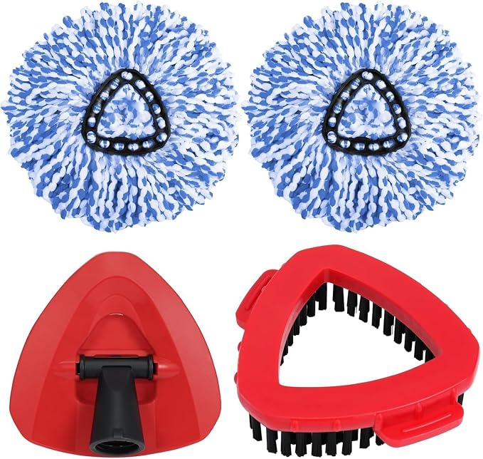 4 Pack Spin mop Replacement Head, Spin mop Scrub Brush, Microfiber Mop Refills by Unknown