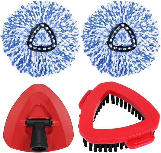 4 Pack Spin mop Replacement Head, Spin mop Scrub Brush, Microfiber Mop Refills by Unknown