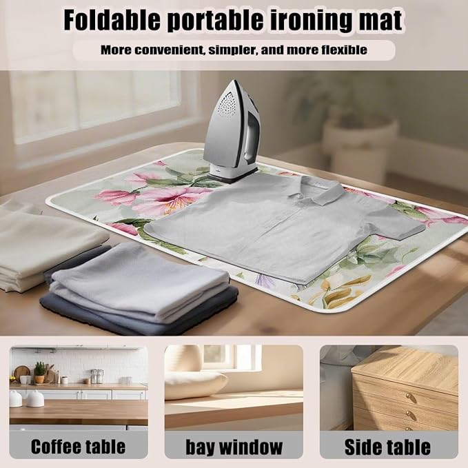 Hummingbird Ironing Mat for Table top Washer, Countertop, Floral Print Portable - Image 6