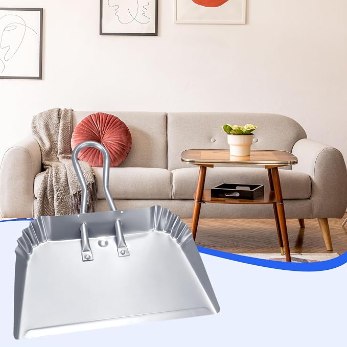 Mumufy 4 Pcs 16 Inch Heavy Duty Metal Dustpan Large Wide Dust Pans - Image 6