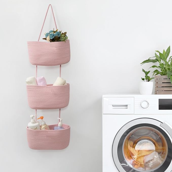 TeoKJ 3-Tier Wall hanging Storage Bags, Over the Door Organizer, Decorative - Image 8