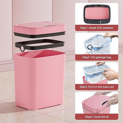2 Pack 2.7 Gal Bathroom Trash Can - Image 8