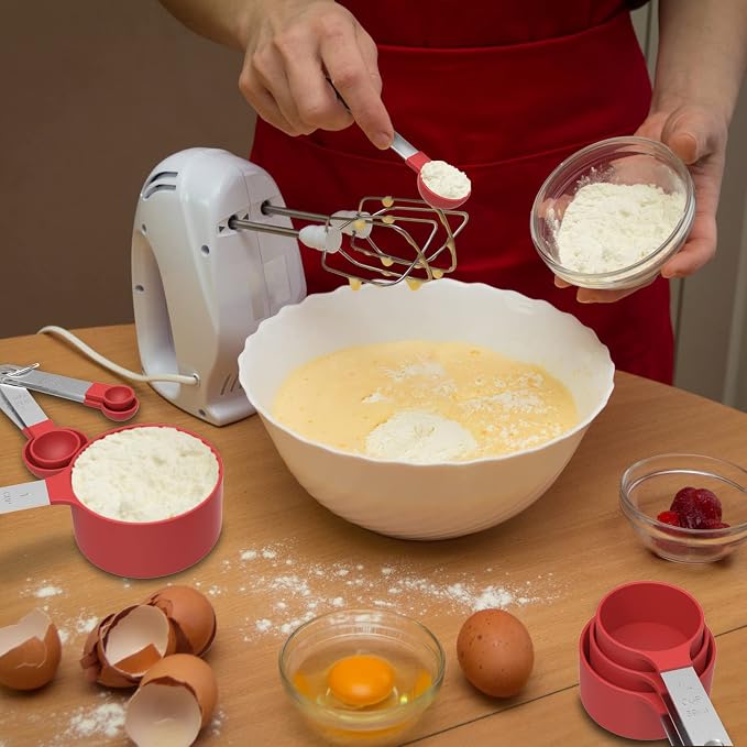 TILUCK Measuring Cups & Spoons Set, Stackable Cups and Spoons, Nesting Measure - Image 7