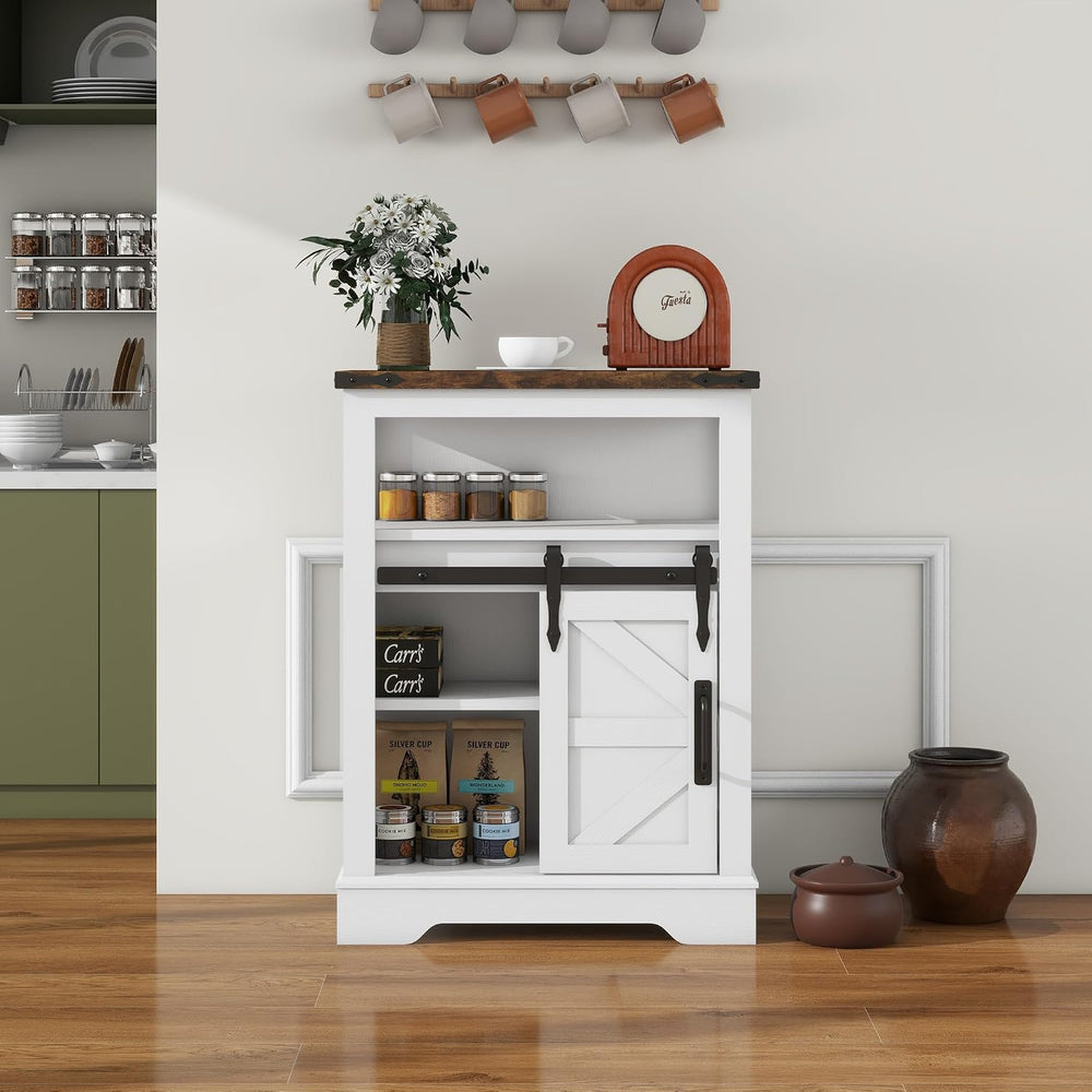 Panana Farmhouse Bathroom Floor Cabinet, Sliding Barn 3 Drawers & 1 Door ...