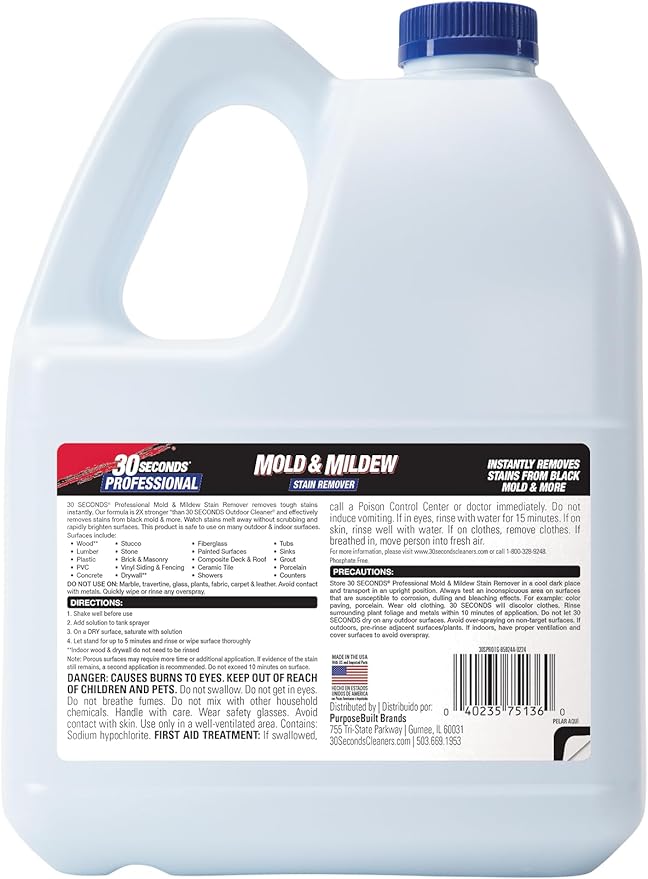 30 SECONDS Pro Mold and Mildew Stain Remover | Scrub Free | Brighter Results - Image 7