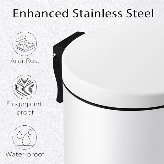 TIPGO Small Trash Can with Lid Soft Close, 4.5 Liters / 1.2 Gallon Bathroom - Image 3