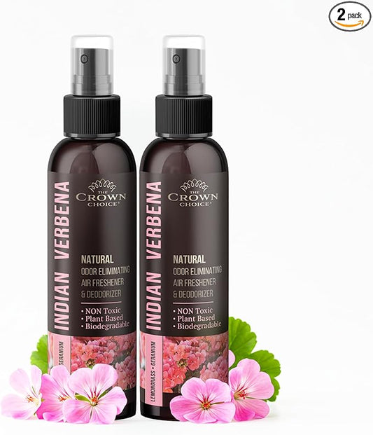 Natural Air Freshener Spray—Geranium & Lemongrass Odor Eliminator—Non-Toxic by TheCrownChoice
