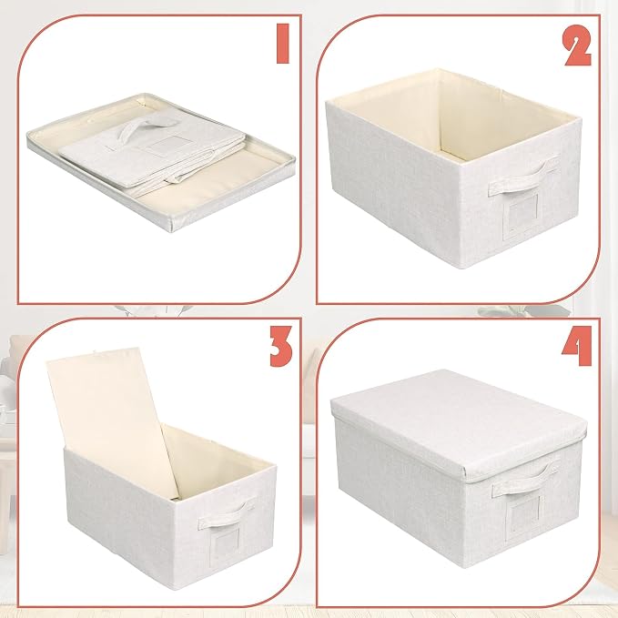 Large 17''x12'' Quart Collapsible Stackable Storage Bins - Image 5