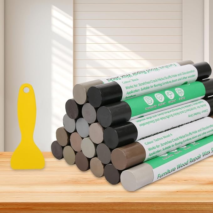 Furniture Markers Touch Up, 20 Colors Wood Filler Sticks, Wood Wax Crayons by Hosifiy