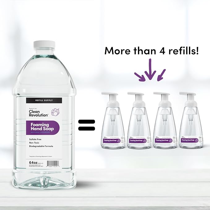 Clean Revolution Foaming Hand Soap Refill Supply Container, Ready to Use Formula - Image 5