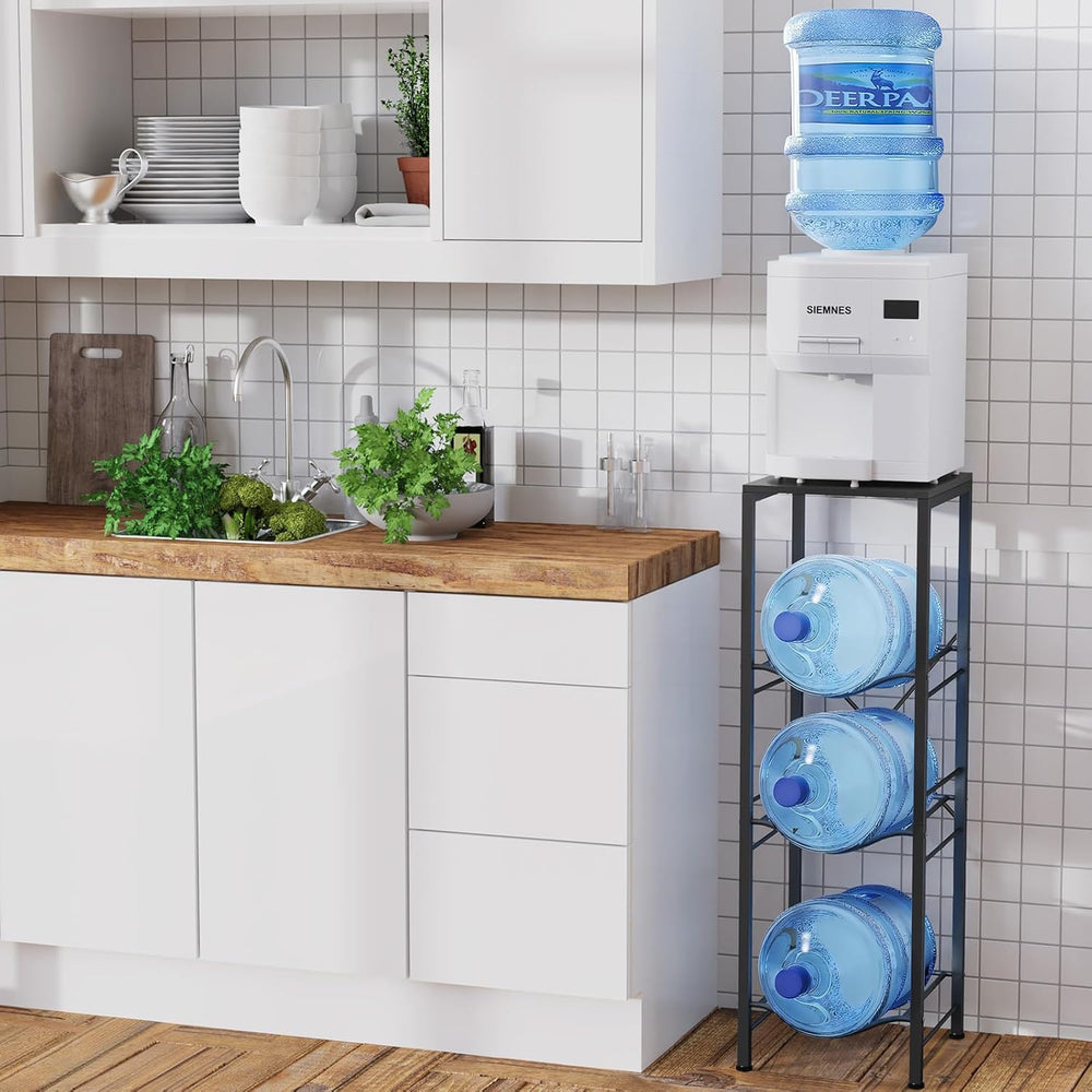 Housolution 3-tier 5 Gallon Water Jug Holder with Storage Shelve